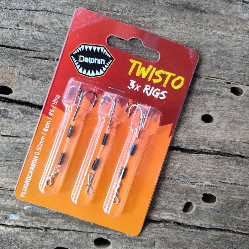Delphin Twisto RIGS Fluorocarbon 6cm hook 6, Rigs for Bass Fishing, Bass Fishing, Bass Tackle, CMF Bass Fishing
