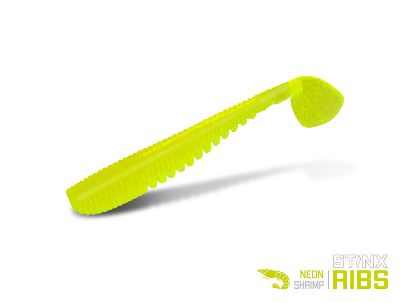 Delphin Stinx RIBS Shrimp 5cm NEON, Plastic Baits, Plastic Baits for bass, Bass Fishing