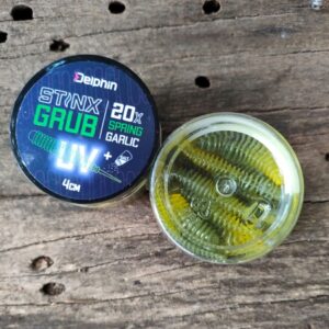 Delphin Stinx GRUB Shrimp 4cm SPRING, Plastic Baits, Baits for bass Fishing, CNF Bass, Delphin
