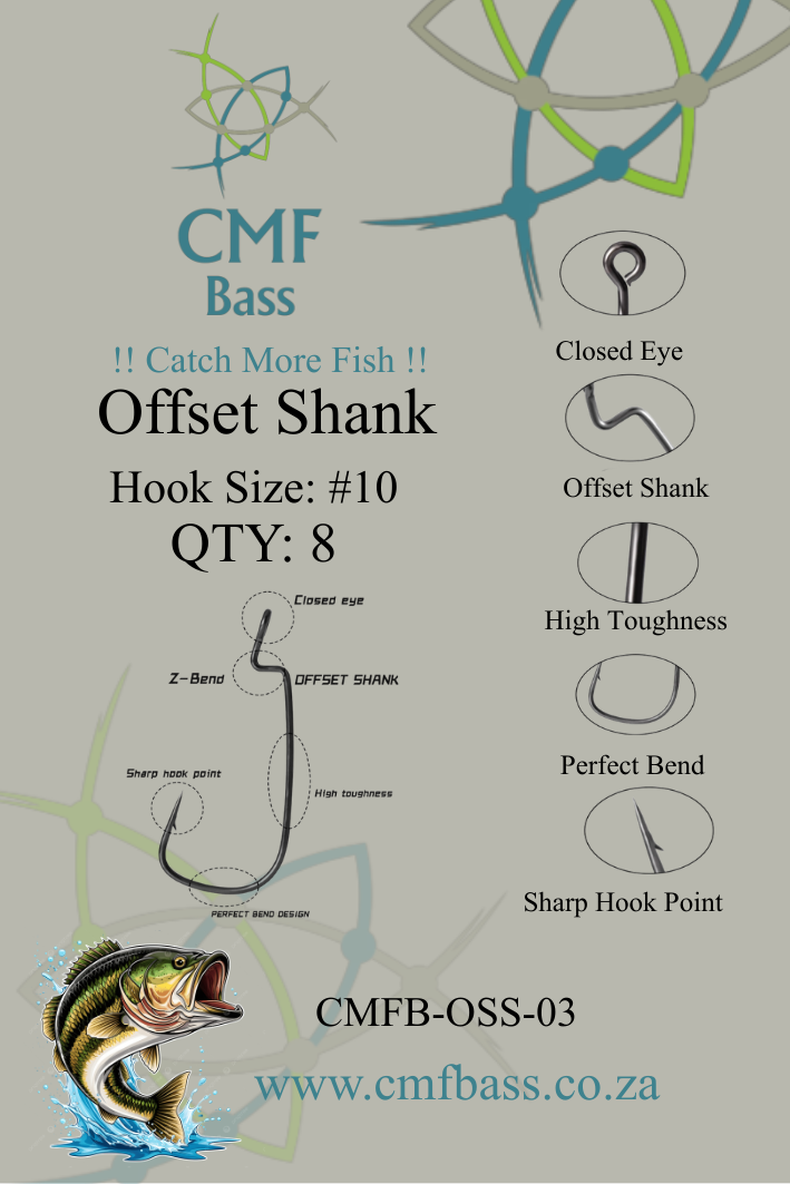 CMF Bass Offset Shank Hooks Size 10 - Image 2